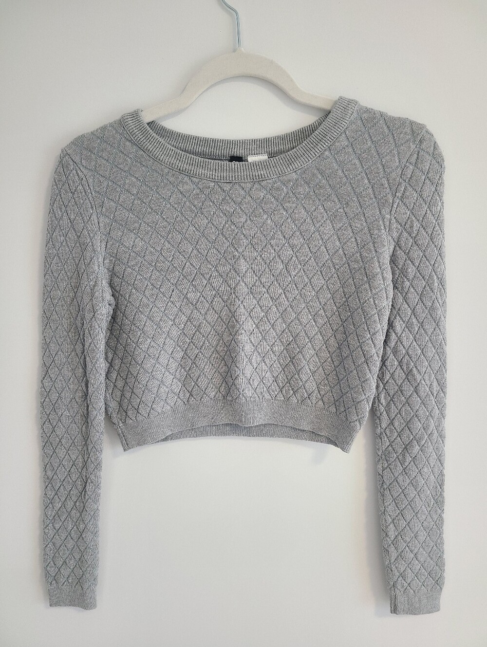 H&M Divided Quilted-Pattern Cropped Sweater - Women's X-Small